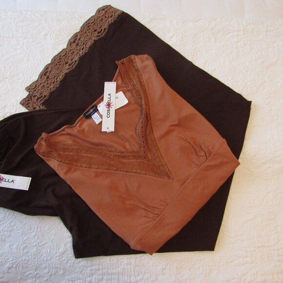 COSABELLA NWT's Pajamas --Chocolate Brown & Copper--Size M/Medium--Retailed $252 - Picture 1 of 10